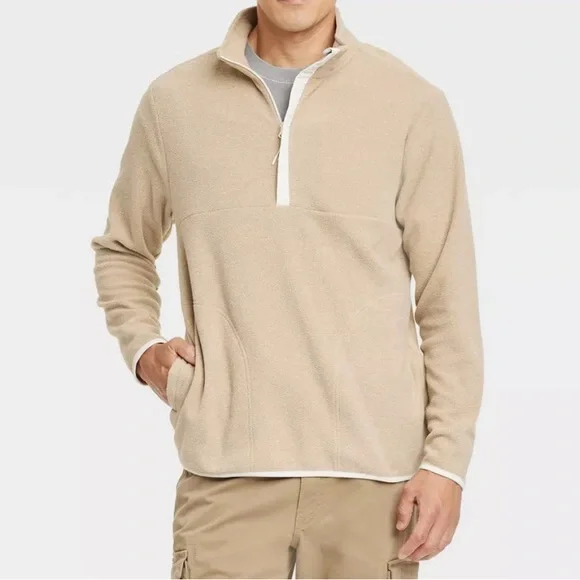 Goodfellow & Co Men's Beige Zip-Up Sweater - Picture 1 of 5